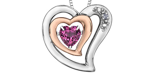 Pink Topaz heart Necklace