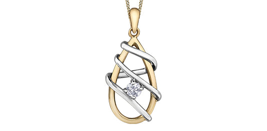 Canadian Diamond 10K 2 tone Necklace