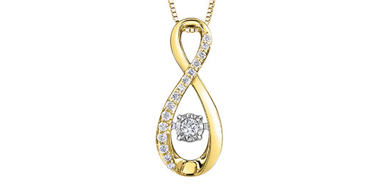 Infinity 10K Yellow Gold Certified Diamond Necklace