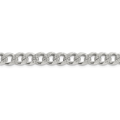 Sterling Silver 7.5mm Pavé Curb Chain - Bijouterie Classique