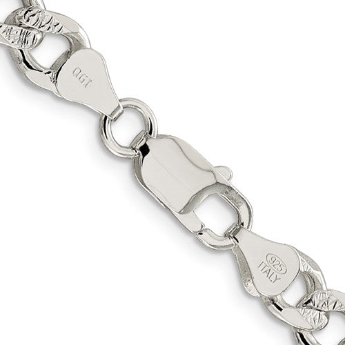 Sterling Silver 7.5mm Pavé Curb Chain - Bijouterie Classique