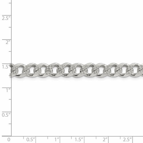 Sterling Silver 7.5mm Pavé Curb Chain - Bijouterie Classique