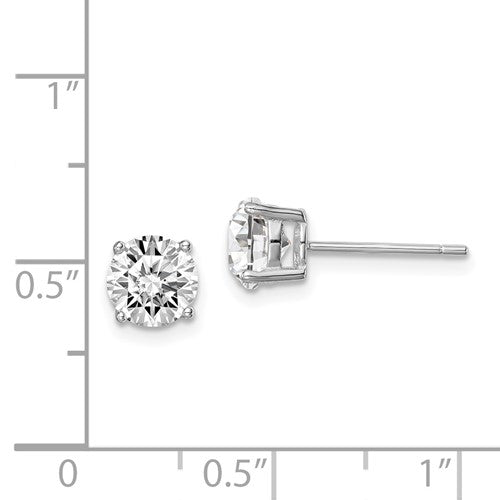 Sterling Silver Rhodium Plated Swarovski Crystal Birthstone Earrings - Bijouterie Classique