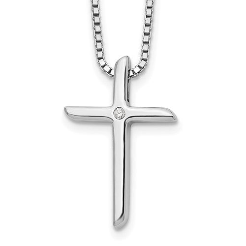 Silver Cross with Diamond