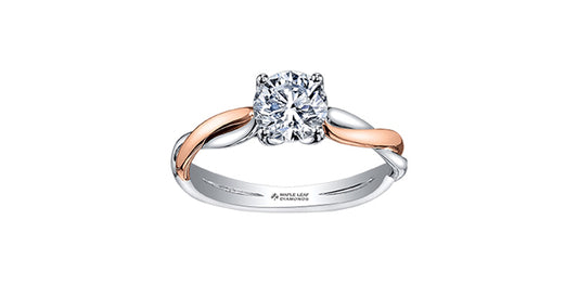 Love Eternal Flames 18KPD White & Rose Gold 0.60ct CSI Engagement Ring