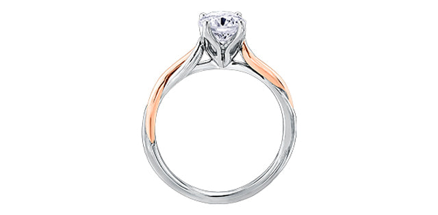 Love Eternal Flames 18KPD White & Rose Gold 0.60ct CSI Engagement Ring