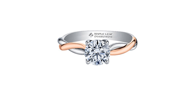 Love Eternal Flames 18KPD White & Rose Gold 0.60ct CSI Engagement Ring