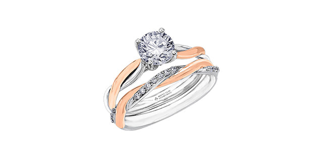 Love Eternal Flames 18KPD White & Rose Gold 0.60ct CSI Engagement Ring