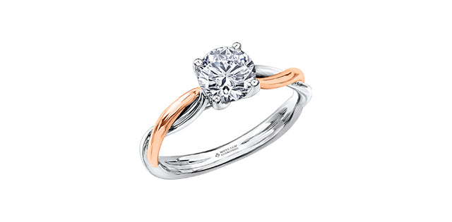 Love Eternal Flames 18KPD White & Rose Gold 0.60ct CSI Engagement Ring