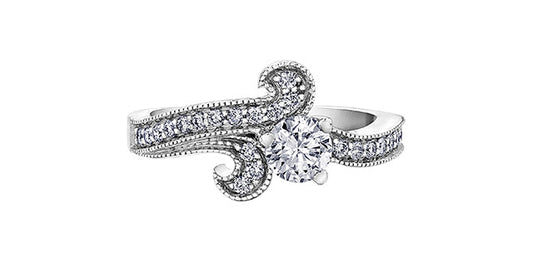 Waves of love 14K 0.73ct Diamond Engagement Ring