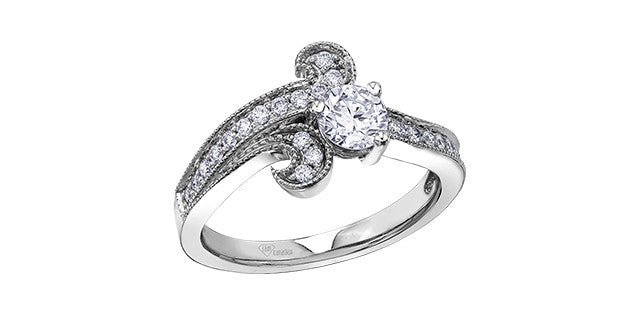 Waves of love 14K 0.73ct Diamond Engagement Ring