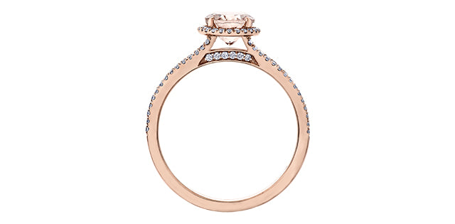 Morganite & Diamond Ring 14K Rose