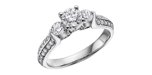 Past Present Future 18KT White Gold 1.06ct Engagement Ring