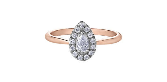 Pear Shape Diamond Engagement Ring with Halo