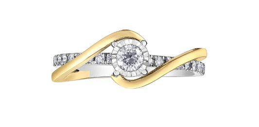 Moving as one 10K two tone 0.36ct T.W. Engagement Ring