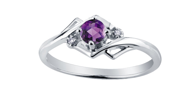 Birthstone Ring 10K white gold