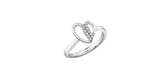 Diamond Heart 10K Ring