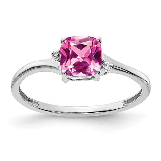 Sterling Silver Gemstone and Diamond Ring - Bijouterie Classique