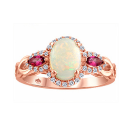 Royalty Oval Opal Diamond Ring