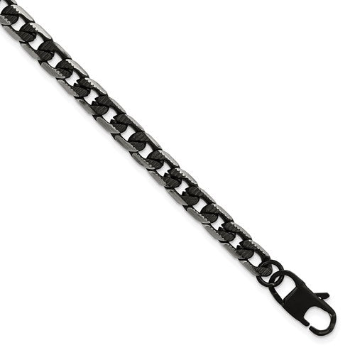 Steel Brushed and Textured Black IP-plated Curb Chain