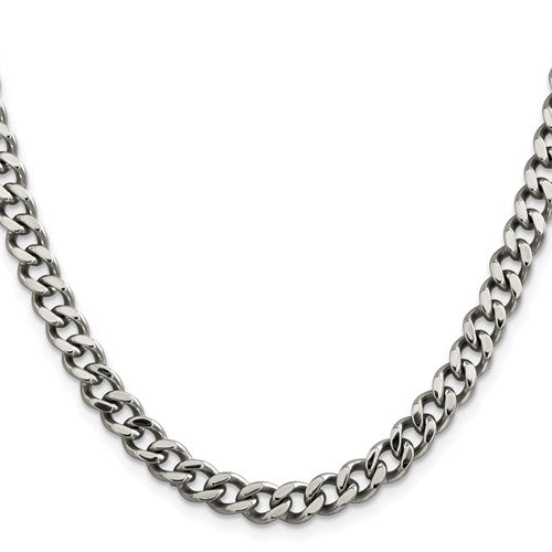 Stainless Steel Polished 6.75mm Curb Chain
