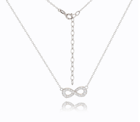 AAA CZ infinity necklace in sterling silver