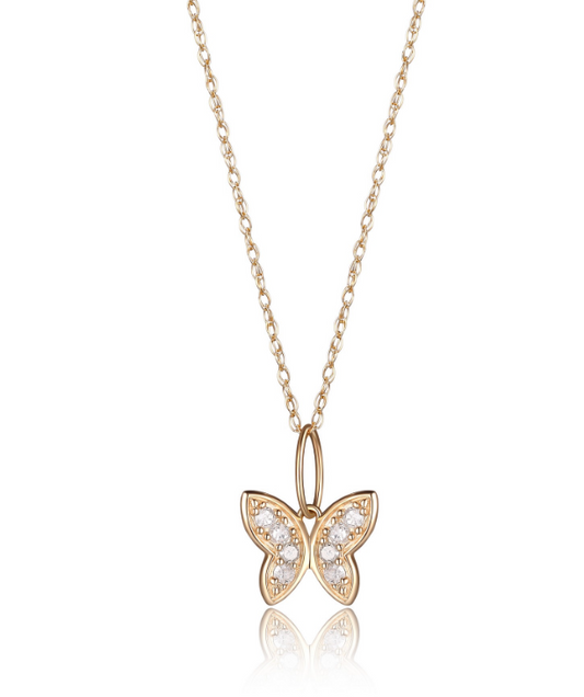 10K gold butterfly necklace