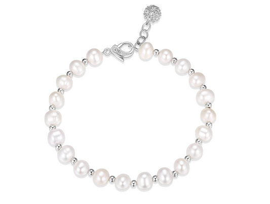 6mm genuine white potato pearl bracelet