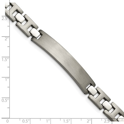 Titanium Brushed and Polished 8.5 inch ID Bracelet