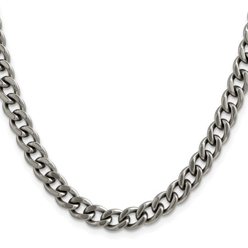 Titanium Polished 7.5mm Curb Chain