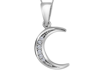 To the Moon Diamond Gold Necklace - Bijouterie Classique